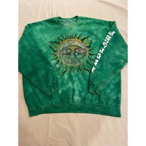 Urban Outfitters Sublime Sun Face Tie Dye Crewneck Sweatshirt Green L XL